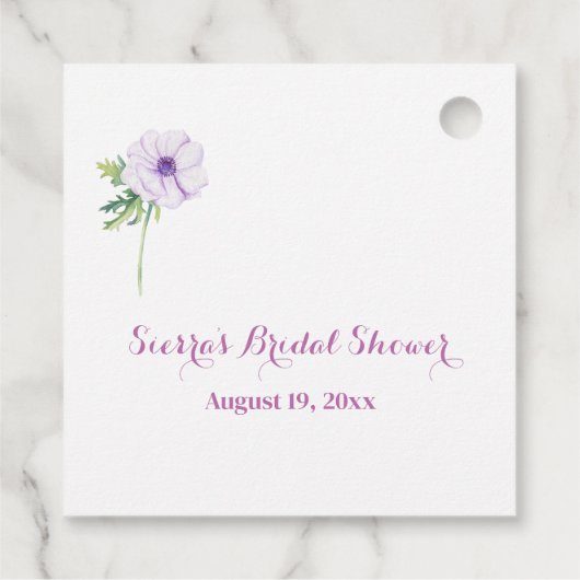 Aangepaste Ranunculus & Anemones Bruids- Dankjewel Bedankjes Labels (Achterkant)