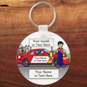 Aangepaste rasauto's, voorraadauto's - Mannelijke  Sleutelhanger (Voorkant)