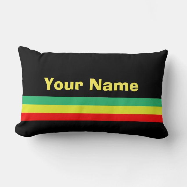 Aangepaste Rasta-Striped Home Decor Kussen (Voorkant)