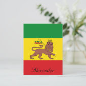 Aangepaste Rastafaire vlag van Ethiopië Lion Judah Briefkaart (Staand voorkant)