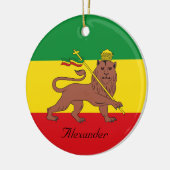 Aangepaste Rastafaire vlag van Ethiopië Lion Judah Keramisch Ornament (Links)