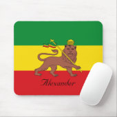 Aangepaste Rastafaire vlag van Ethiopië Lion Judah Muismat (Met muis)