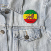 Aangepaste Rastafaire vlag van Ethiopië Lion Judah Ronde Button 5,7 Cm (In situ)