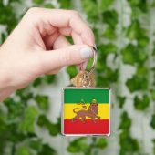 Aangepaste Rastafaire vlag van Ethiopië Lion Judah Sleutelhanger (Hand)