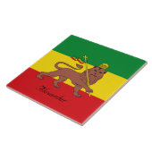 Aangepaste Rastafaire vlag van Ethiopië Lion Judah Tegeltje (Zijkant)