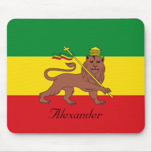 Aangepaste Rastafari-vlag van Ethiopië Leeuw van J Muismat
