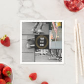 Aangepaste rasterfoto-collage en tekst tienerjonge servet (Insitu)