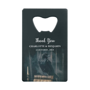 Aangepaste Raven Halloween Bruiloft Geschenk Creditkaart Flessenopener