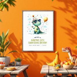 Aangepaste Rawr-some Dinosaurus Verjaardags Welkom Poster