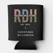 Aangepaste RDH cadeaus voor geregistreerde mondhyg Blikjeskoeler (Achterkant)