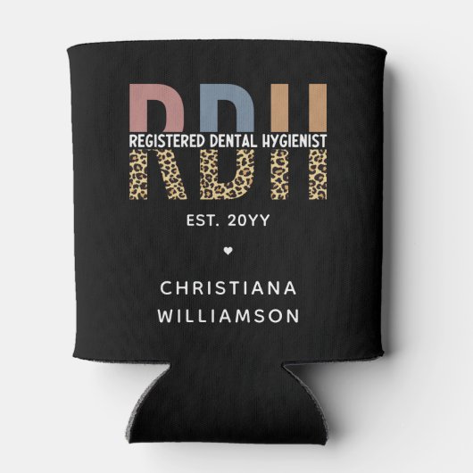 Aangepaste RDH cadeaus voor geregistreerde mondhyg Blikjeskoeler (Achterkant)