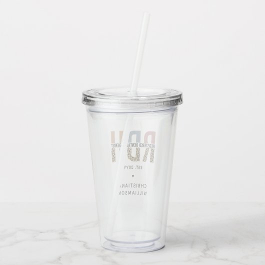 Aangepaste RDH-geregistreerde tandheelkundige cade Acryl Drinkbeker