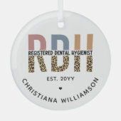 Aangepaste RDH-geregistreerde tandheelkundige cade Glas Ornament (Voorkant)