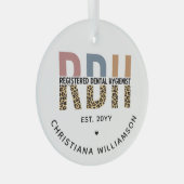 Aangepaste RDH-geregistreerde tandheelkundige cade Glas Ornament (Voorkant Rechts)