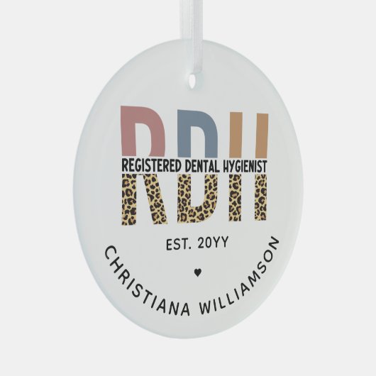 Aangepaste RDH-geregistreerde tandheelkundige cade Glas Ornament (Voorkant Rechts)