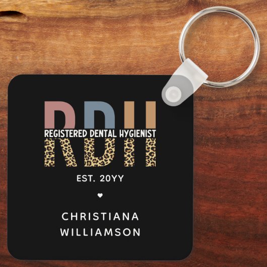 Aangepaste RDH-geregistreerde tandheelkundige cade Sleutelhanger (Achterkant)