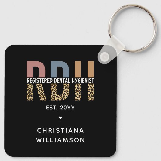 Aangepaste RDH-geregistreerde tandheelkundige cade Sleutelhanger (Achterkant)
