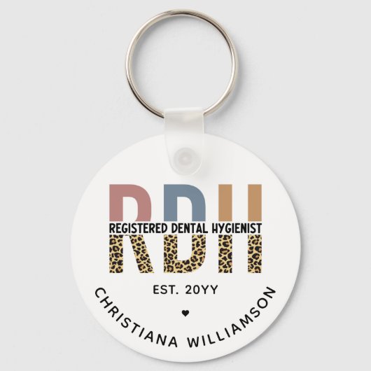 Aangepaste RDH-geregistreerde tandheelkundige cade Sleutelhanger (Voorkant)