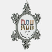 Aangepaste RDH-geregistreerde tandheelkundige cade Tin Sneeuwvlok Ornament (Links)