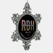 Aangepaste RDH-geregistreerde tandheelkundige cade Tin Sneeuwvlok Ornament (Links)