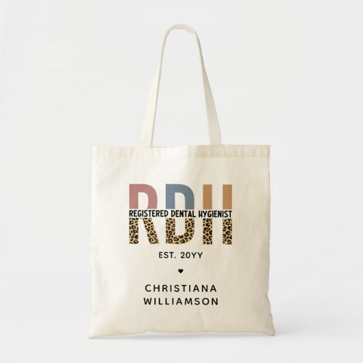 Aangepaste RDH-geregistreerde tandheelkundige cade Tote Bag (Voorkant)