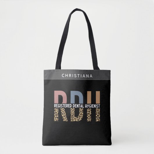 Aangepaste RDH-geregistreerde tandheelkundige cade Tote Bag (Voorkant)