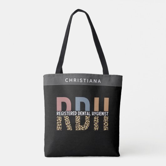 Aangepaste RDH-geregistreerde tandheelkundige cade Tote Bag (Achterkant)