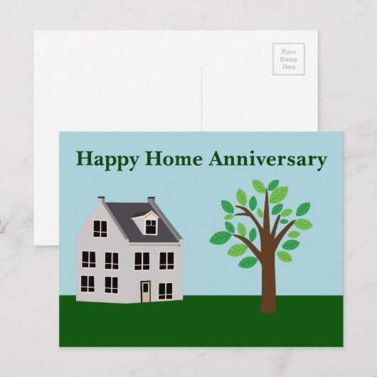 Aangepaste real estate huis tekst voor jubileum ge briefkaart (Voorkant / Achterkant)