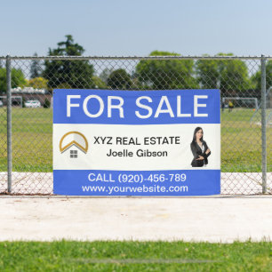 Aangepaste Realtor Foto Vastgoed Bedrijf Logo Spandoek