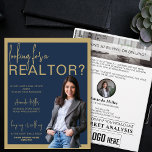Aangepaste Realtor Professionele Vastgoed Marketin Flyer<br><div class="desc">De Custom Realtor Professional Real Estate Marketing Flyer, een elegante en effectieve tool op maat om uw vastgoed marketing inspanningen te verhogen. Ontworpen met een verfijnd marineblauw en goudkleurig kleurenschema, belichaamt deze flyer professionaliteit en stijl, waardoor het perfect is om de aandacht van potentiële klanten te trekken. Dit veelzijdige marketingmateriaal...</div>