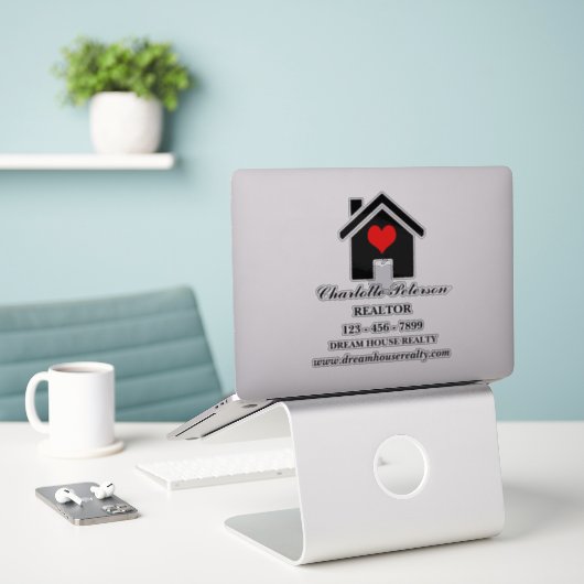 Aangepaste Realtor Real Estate Laptop Sticker (Laptop op bureau)