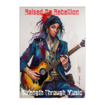 Aangepaste Rebel Girl Gitarist Art Inspirerend