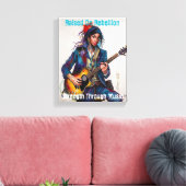 Aangepaste Rebel Girl Gitarist Art Inspirerend Canvas Afdruk (Insitu (Woonkamer))