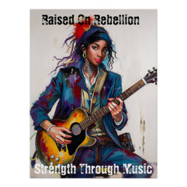 Aangepaste Rebel Girl Gitarist Art Inspirerend Perfect Poster