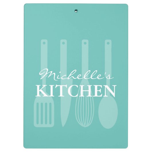 Aangepaste recept-houder met kookgereedschap klembord (Achterkant)