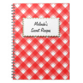 Aangepaste recept Notitieboek rood en wit geruite  (Voorkant)