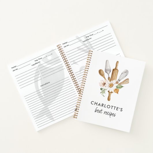 Aangepaste Recept Sjablonen Notitieboek (Binnen)