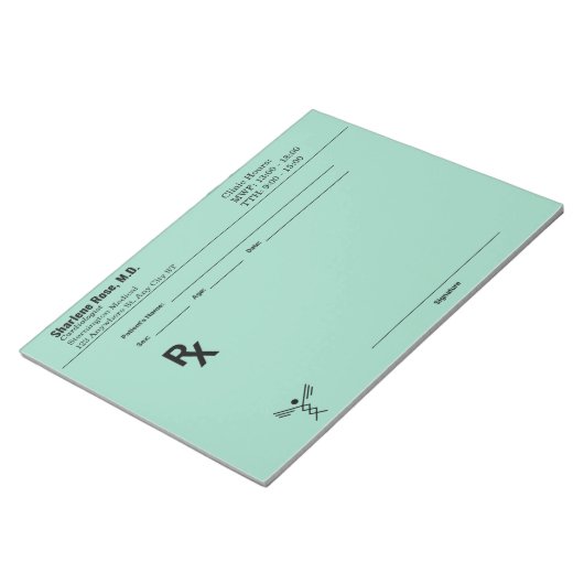 Aangepaste receptennotitieblok – Bewerkbare dokter Notitieblok (Schuin)