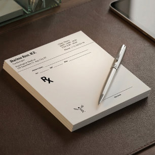 Aangepaste receptnotitieblok – Bewerkbaar doktersr Notitieblok