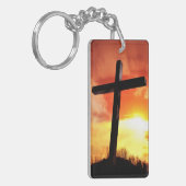 Aangepaste rechthoek paaskruis Sleutelhanger (Voorkant Links)