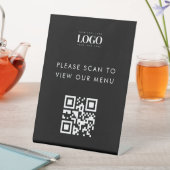 Aangepaste Rechthoek Zakelijke Logo & QR Code Menu Reclamebord Met Voetstuk (Insitu)