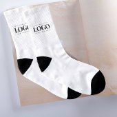 Aangepaste rechthoek zwart-wit Logo toevoegen Sokken