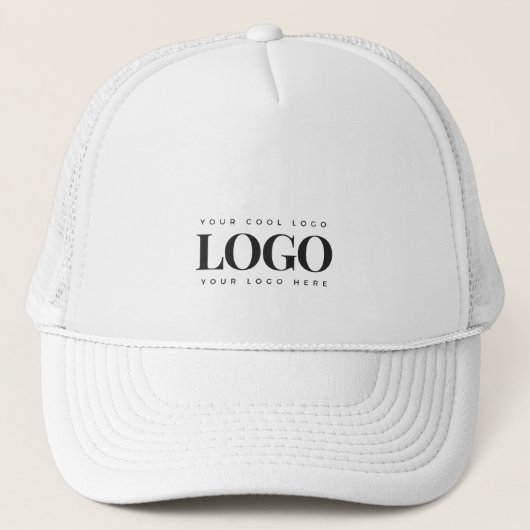 Aangepaste rechthoek zwart-wit Logo toevoegen Trucker Pet (Voorkant)