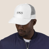 Aangepaste rechthoek zwart-wit Logo toevoegen Trucker Pet (In situ)