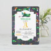 Aangepaste recycling vuilniswagen Birthday Party Kaart (Staand voorkant)