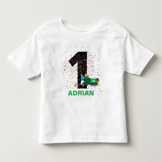 Aangepaste recycling vuilniswagen Birthday Party Kinder Shirts (Voorkant)