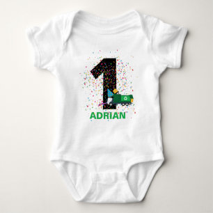Aangepaste recycling vuilniswagen Birthday Party Romper