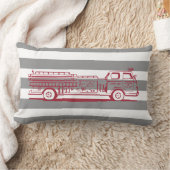 Aangepaste Red and Grey Fire Truck Kussen (Deken)