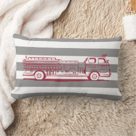 Aangepaste Red and Grey Fire Truck Kussen