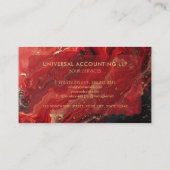 Aangepaste Red Black Gold Space Cosmos Professiona Visitekaartje (Achterkant)